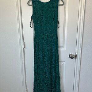 Enfocus Studio Teal Lace Sleeveless Maxi Dress